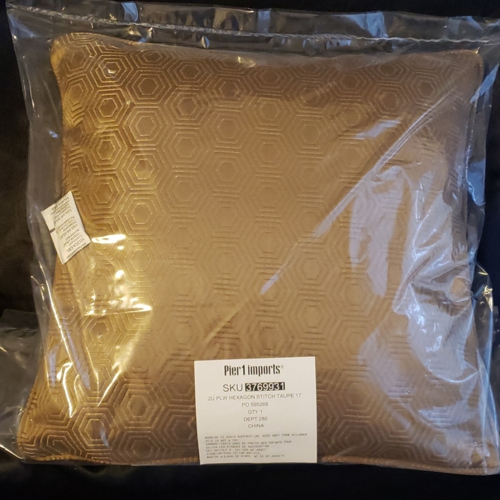 Pier 1 Taupe Accent Pillow